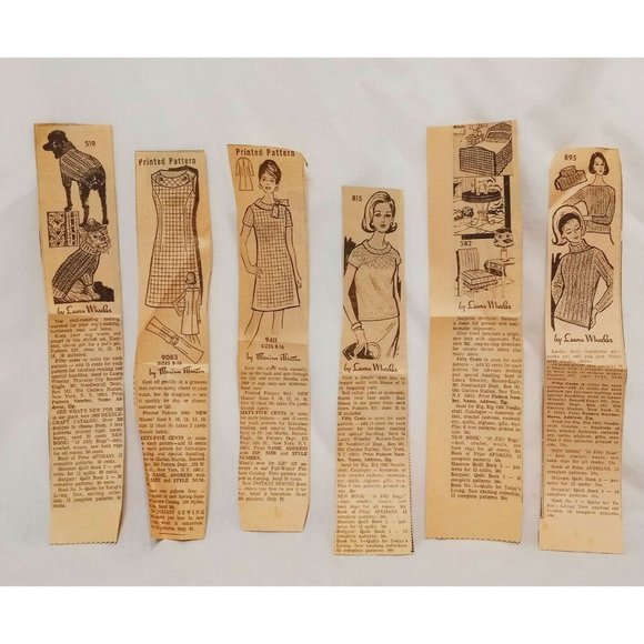 Lot 6 Newspaper Clippings Sewing Pattern Ads 1960s Laura Wheeler Marian Martin - Picture 7 of 7